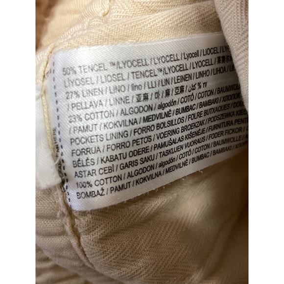 MNG Mango Women's Beige Khaki Drawstring Utility Straight Trousers Pants Size 31 - Picture 4 of 4